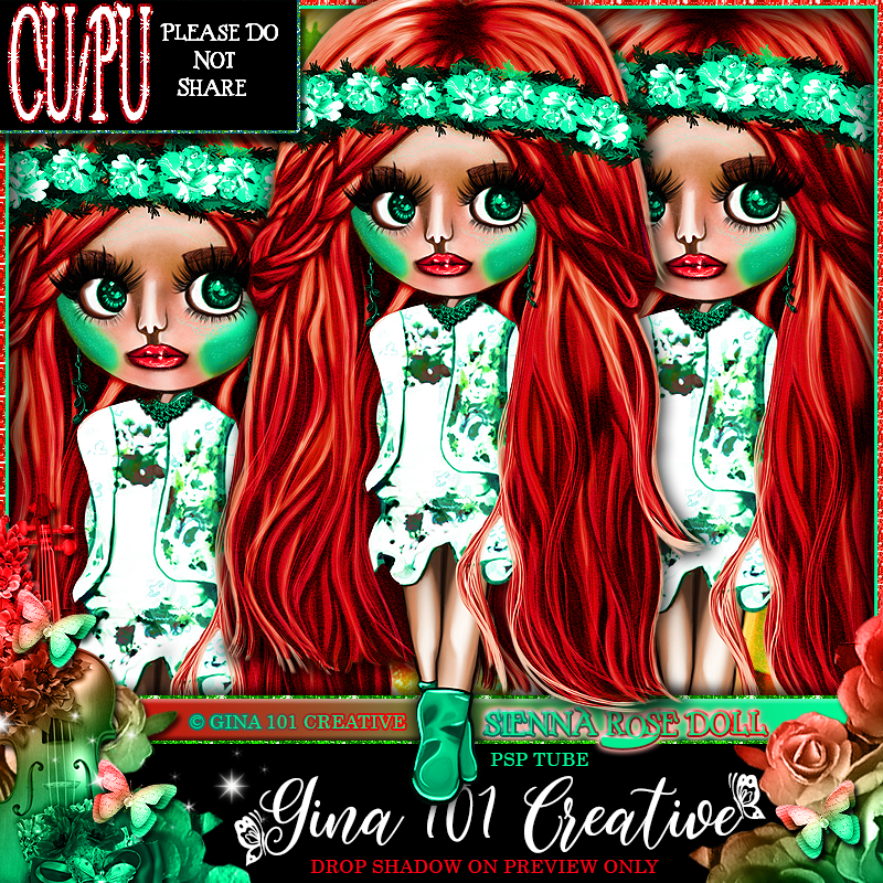 CU/PU Sienna Rose Red Glitter/Teal Spring/Summer Doll PSP Tube - Click Image to Close